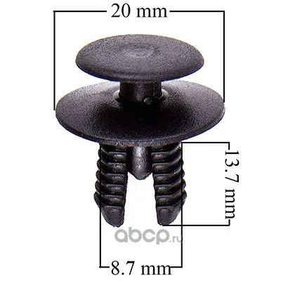 Клипса распорная Ford/Toyota/NissanVW/Honda/Mercedes/Fiat/Iveco/Opel/Renault/BMW/Isuzu (25 шт.; SKYW