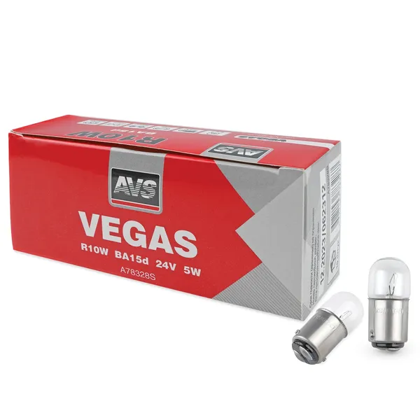 Лампа AVS Vegas 24V. R10W (BA15d) BOX (10 шт.)