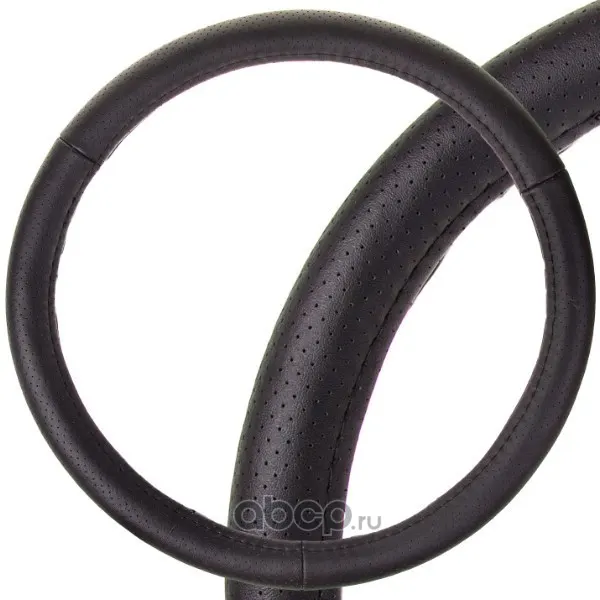 Оплетка M нат.кожа, Черная, Real-1