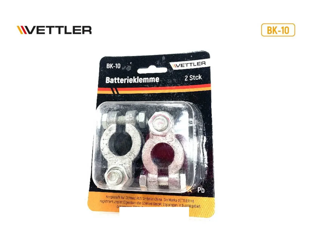 Vettler BK10 Клемма АКБ 12/24В свинец, винт-гайка (комплект 2 шт.) Vettler