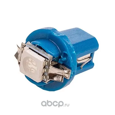 Лампа диод T8,5 (T4W) 12V 1 SMD Блистер с цоколем 1-конт Синяя компл. 2 шт. Габариты, номер; SKYW