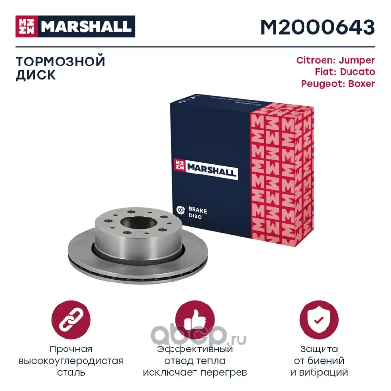 Диск тормозной задний Citroen Jumper II, Fiat Ducato III, Peugeot Boxer II (M2000643)