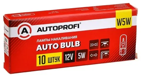 Лампы накаливания W5W, 12V, 5W, (W2.1×9.5d), 10 шт