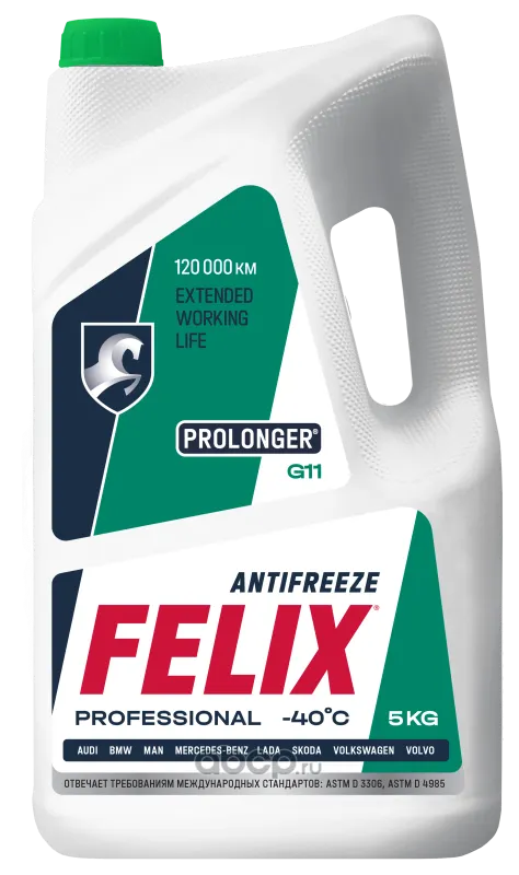 Антифриз FELIX Prolonger-40 G11 (Тосол-Синтез) 5кг зеленый