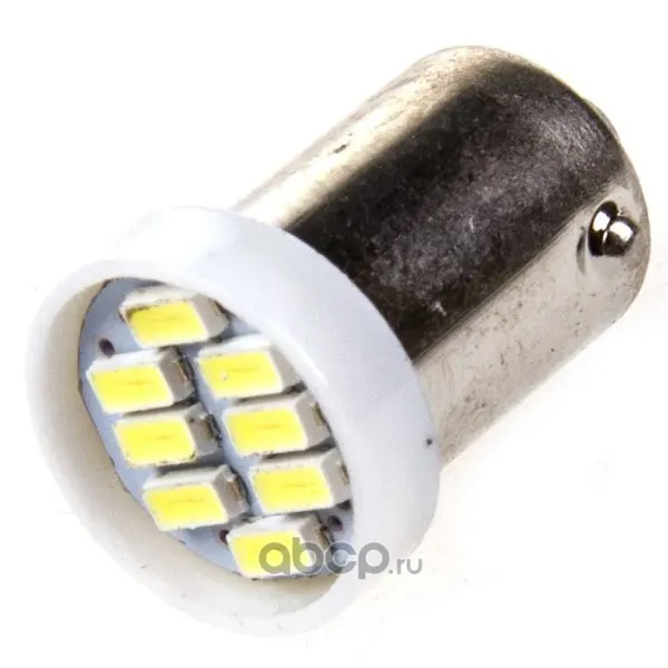 Лампа диод T8,5 (T4W) 24V 8 SMD диодов BA9s 1-конт Белая Габариты (цена за 1шт, кратно 10шт)