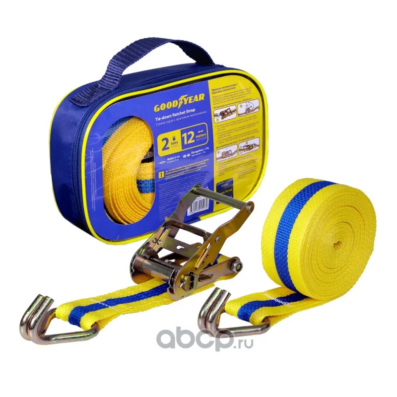 Стяжка груза Goodyear 2т, 12м с храповиком