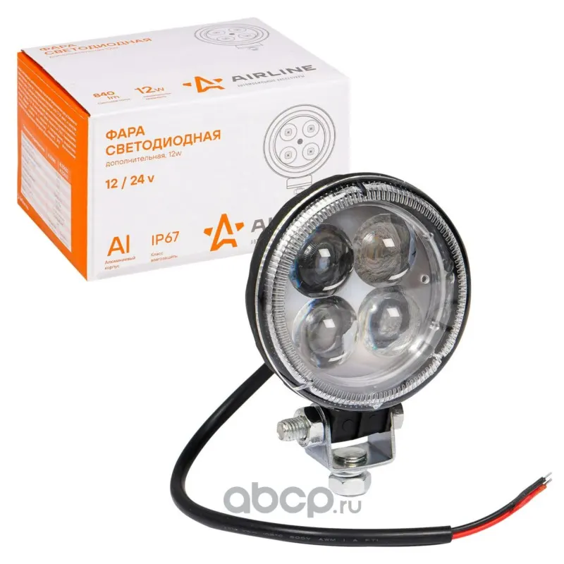 Фара направленного света 4 LED, 12W, (83х83х51) 12/24V круглая светсветодиодная