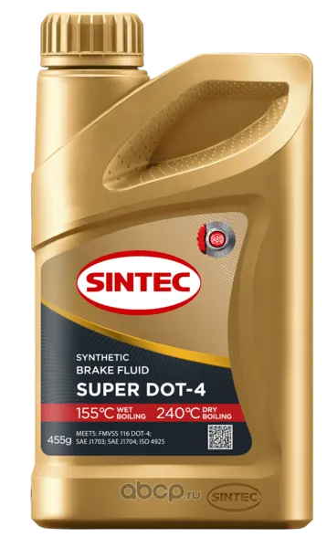 Жидкость тормозная Sintec Super DOT-4 910гр
