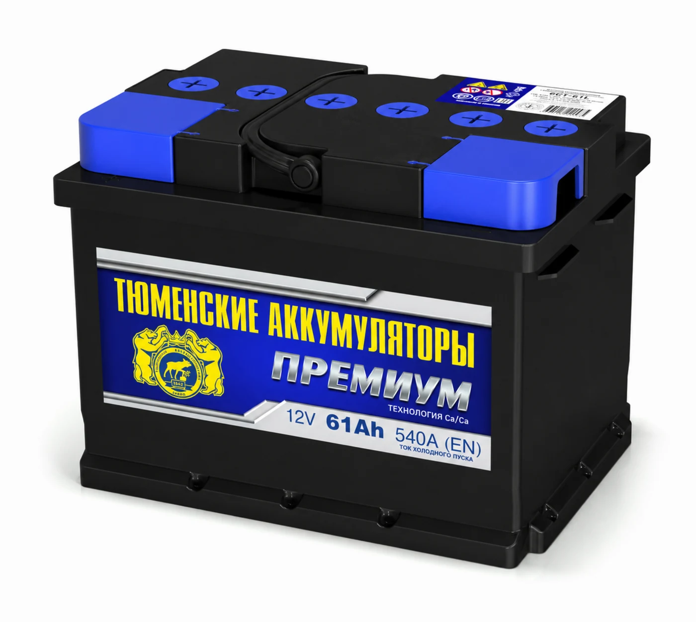 АКБ Тюмень Premium 61 п/п низкий (п.т.540) (242-175-175)