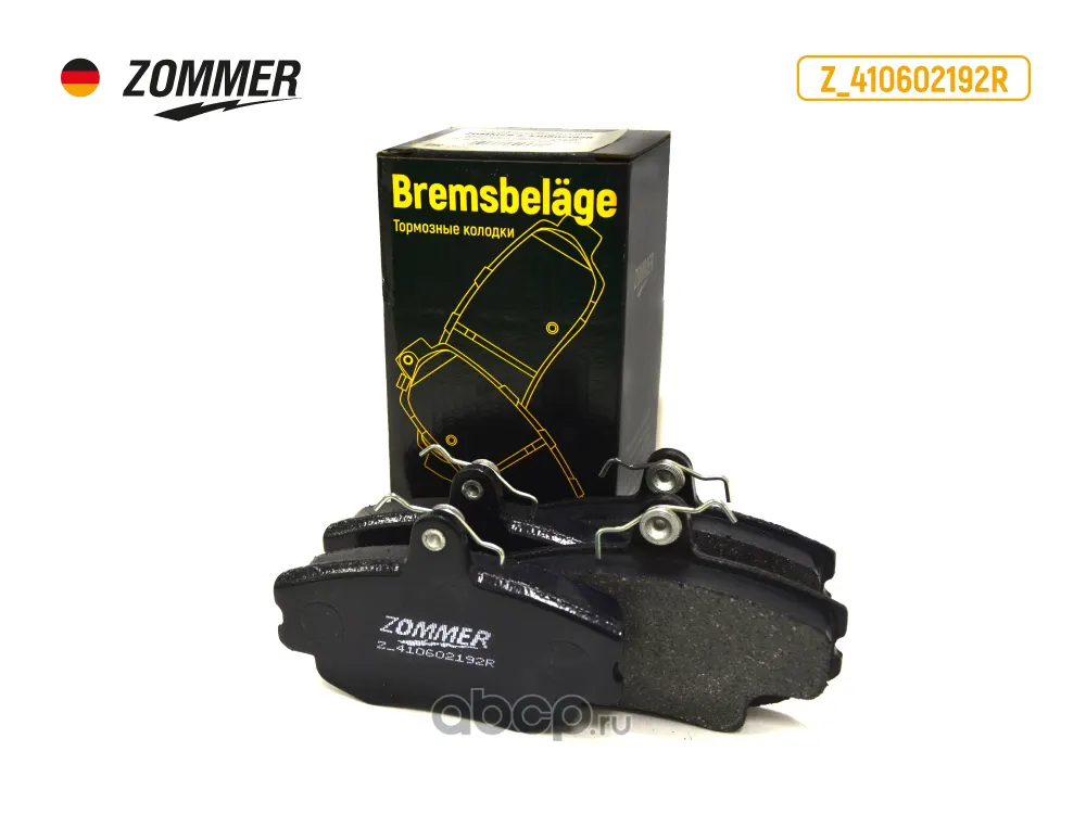 Колодка тормозная передняя ВАЗ Largus (8 кл), RENAULT Logan (к-т 4 шт) — Zommer, арт. Z410602192R
