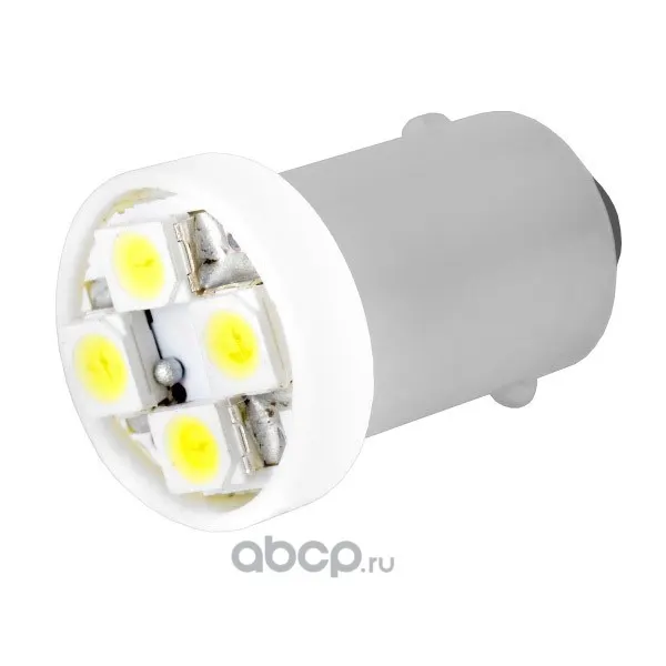 Лампа диод T8,5 (T4W) 12V 4 SMD диода 1-конт BA9s Белая SKYWAY (цена за 1шт, кратно 10шт)