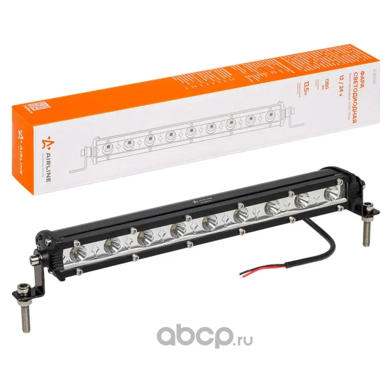 Фара светодиодная (балка) однорядная, 9 LED, направленный свет, 13,5W (264x30x47) 12/24V