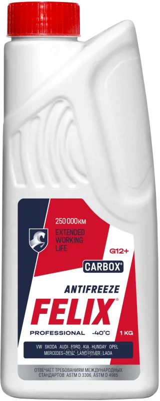 Антифриз FELIX G12+ 1кг красный carbox-40