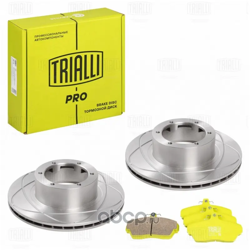 Диск тормозной ГАЗ 3302 и модификации (передний) (к-т: 2 шт + колодки) (слот + керам) PRO