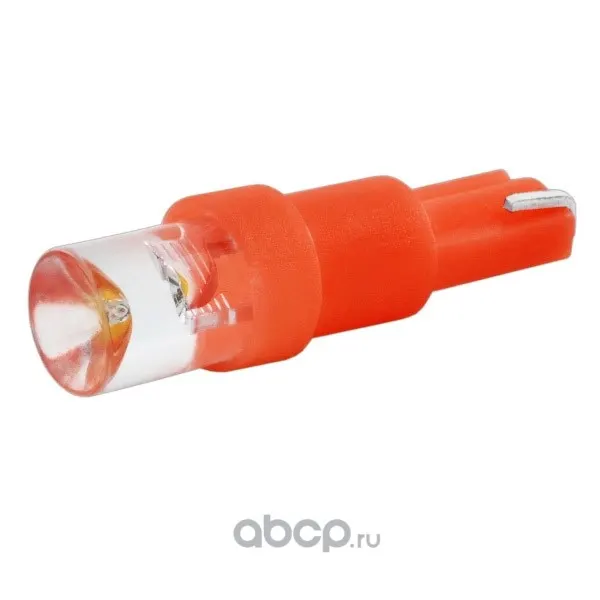Лампа диод T5 (W1,2W) 12V 1 LED диод 1-конт Красная Панель (цена за 1шт, кратно 10шт)