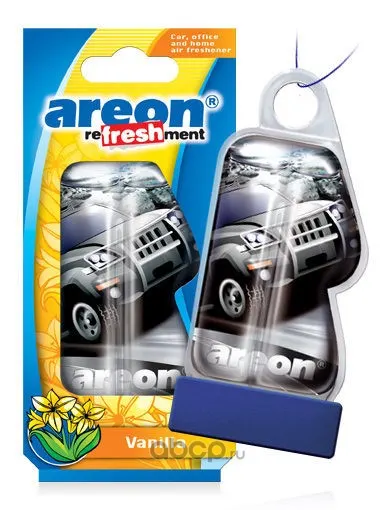 Ароматизатор воздуха подвесной гелевый AREON REFRESHMENT LIQUID " VANILLA" в ассорт 24 шт
