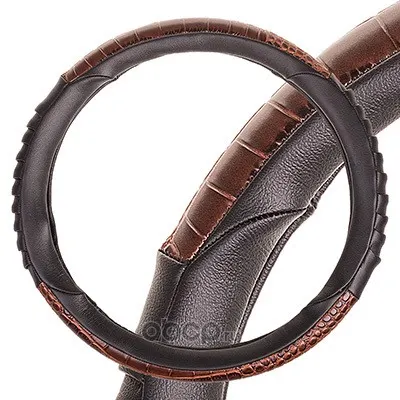 Оплетка M экокожа, черная, Wood-5