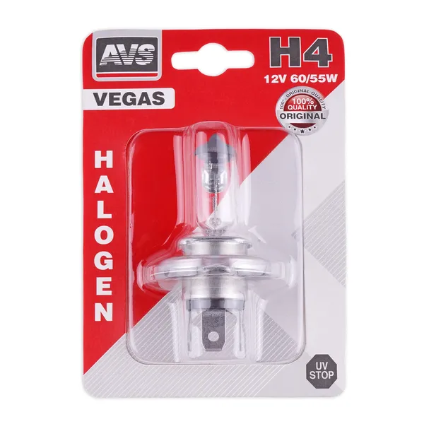 Лампа галогенная AVS Vegas в блистере H4.12V.60/55W (1 шт.)