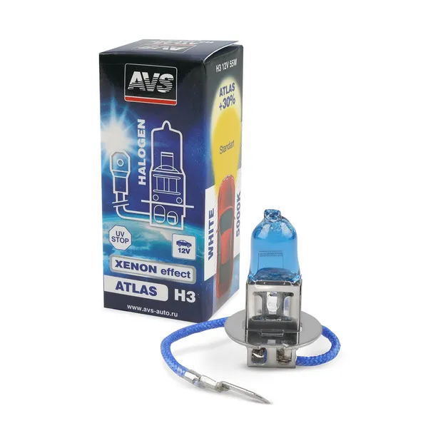 Лампа галогенная AVS ATLAS BOX /5000К/ H3.12V.55W (1 шт.)