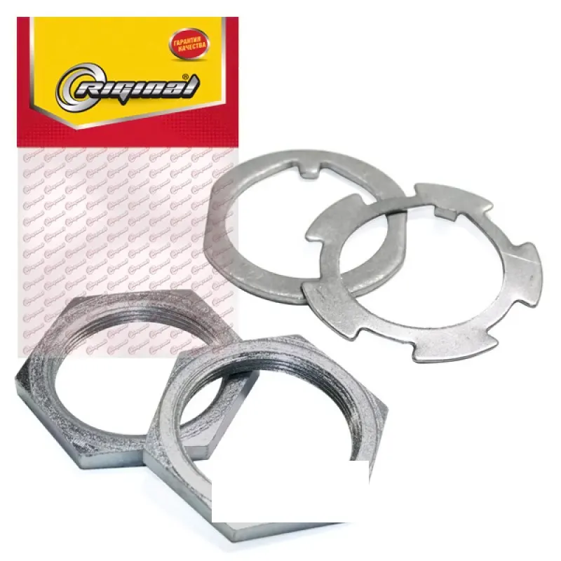Riginal RG4692401052 Гайка подшипника ступицы УАЗ-452,469 компл (гайка 2 шт.,шайба стоп.,замочная) Riginal