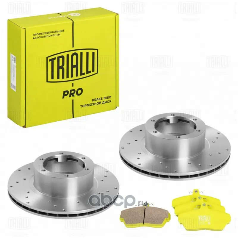 Диск тормозной ГАЗ 3302 и модификации (передний) (к-т: 2 шт + колодки) (перф + керам) PRO