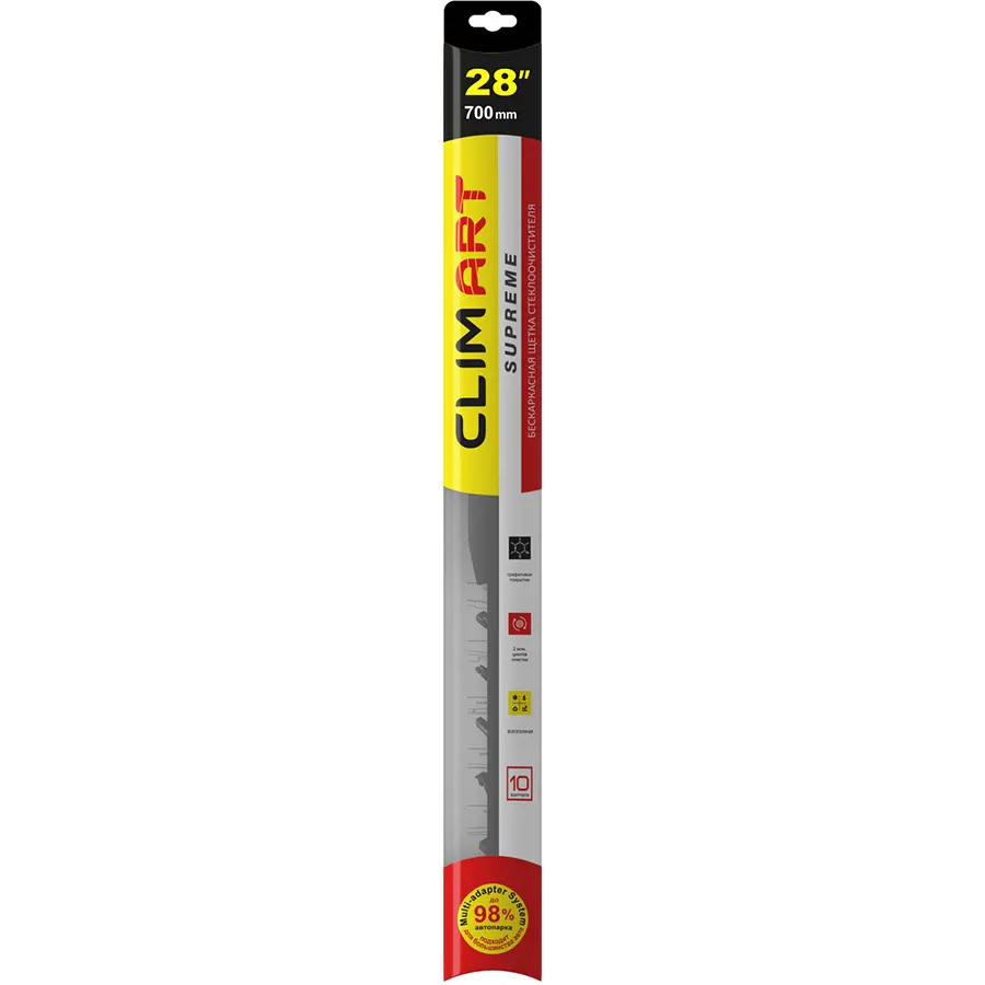 Щетка стеклоочистителя 700 бескаркасная (10 адаптеров) Clim Art Supreme; Clim Art
