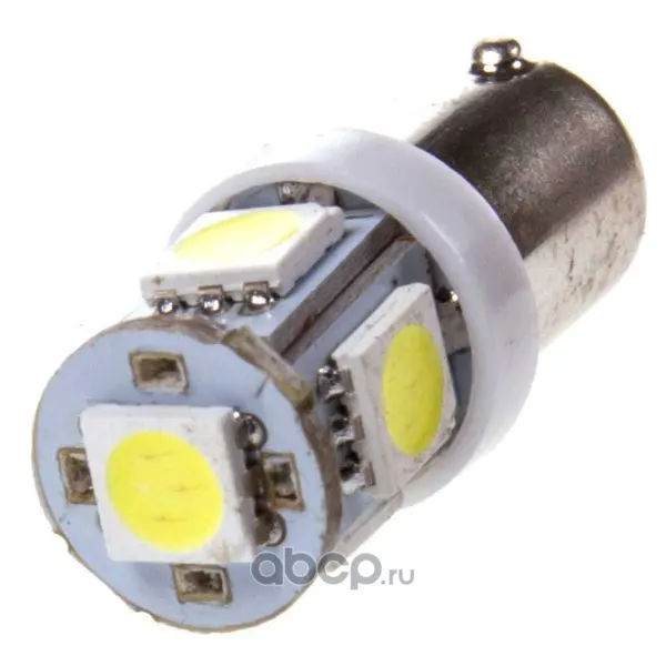 Лампа диод T8.5 (T4W) 24V 5 SMD диодов BA9s 1-конт Белая Габариты (цена за 1 шт, кратно 2 шт); SKYWA