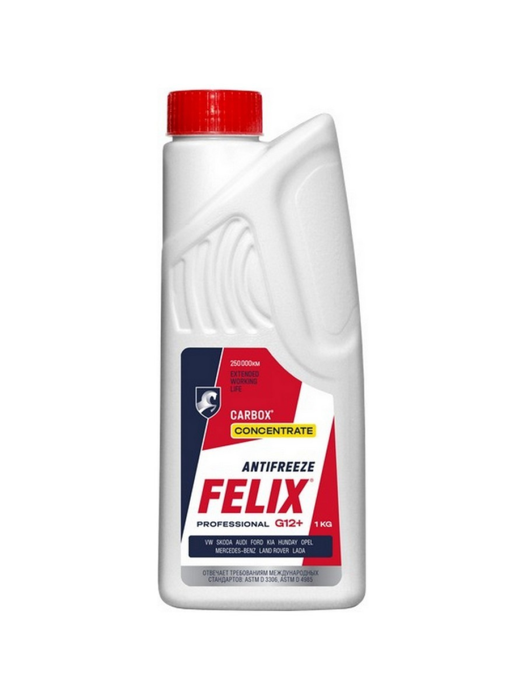 Жидкость охлаждающая Антифриз (1 кг) красный "G12+"-40*C (концентрат) FELIX