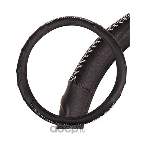 Оплетка M экокожа, черная, Luxury-6