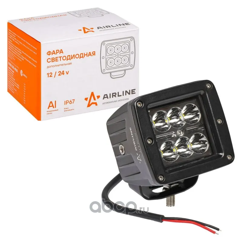 Фара направленного света 6 LED 18W, (82х75х75) 12/24V квадратная