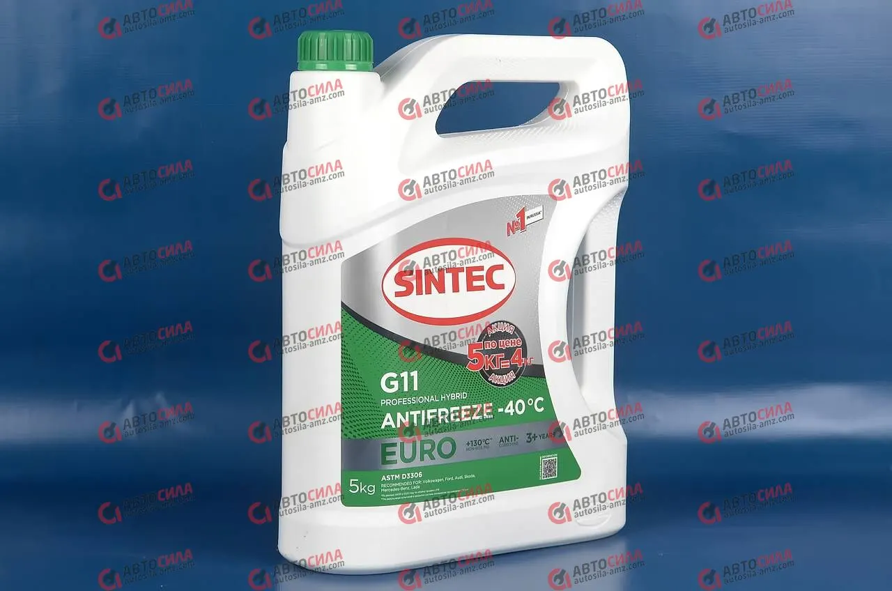 Антифриз SINTEC -40 EURO Green G-11 зеленый 5кг
