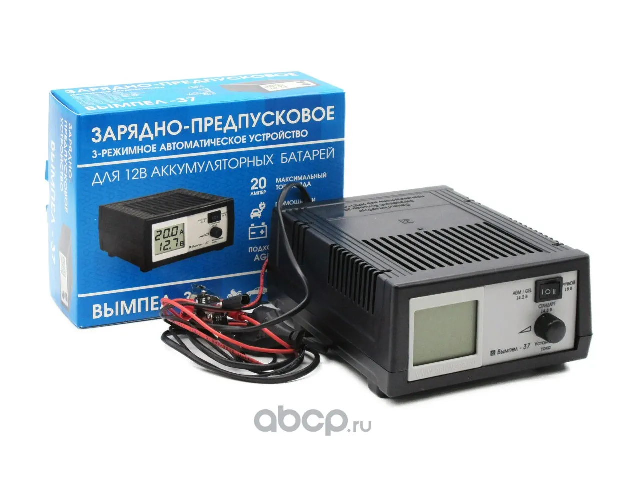 Зарядное устройство Вымпел 37 0-20А, 14.1/14.8/16В, автомат, сегментный ЖК индикатор (С-Пт)
