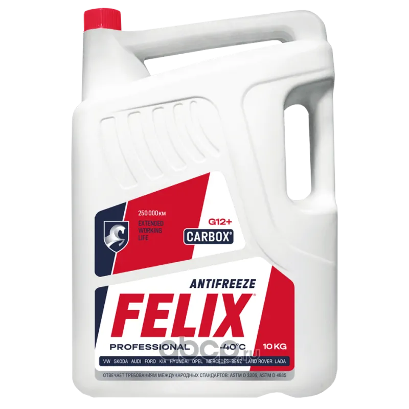 Антифриз FELIX G12+ 10кг красный carbox-40