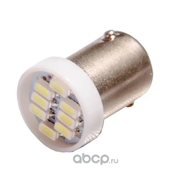 Лампа диод T8.5 (T4W) 12V 8 SMD диодов BA9s 1-конт Белая (цена за 1 шт, кратно 10 шт)