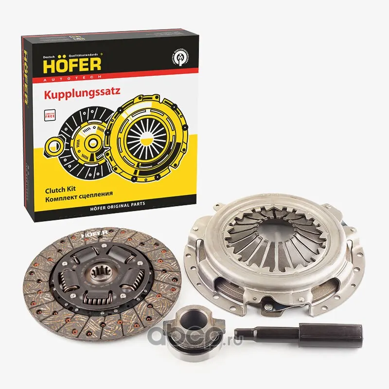 Комплект сцепления ГАЗ, УАЗ дв. 402, 406 (с подшипником) — HOFER, арт. HF 530 090