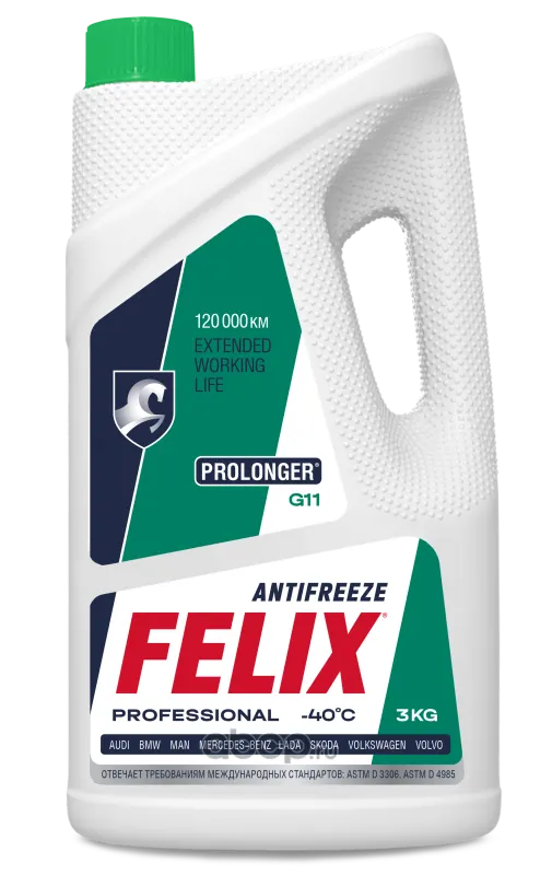 Антифриз FELIX Prolonger-40 G11 (Тосол-Синтез) 3кг зеленый