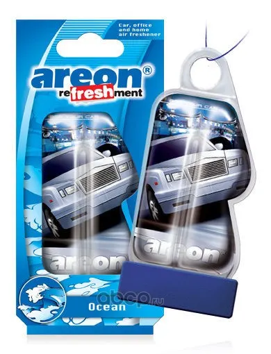 Ароматизатор воздуха подвесной гелевый AREON REFRESHMENT LIQUID " OCEAN" в ассорт 24 шт