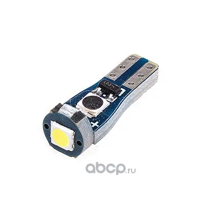 Лампа диод T5 (W1.2W) 12/24V 1 SMD диод 1-конт Белая биполярная (цена за 1 шт, кратно 10 шт)