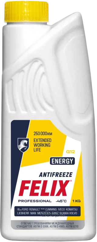 Жидкость охлаждающая Антифриз (1 кг) желтый "G12"-40*C ENERGY