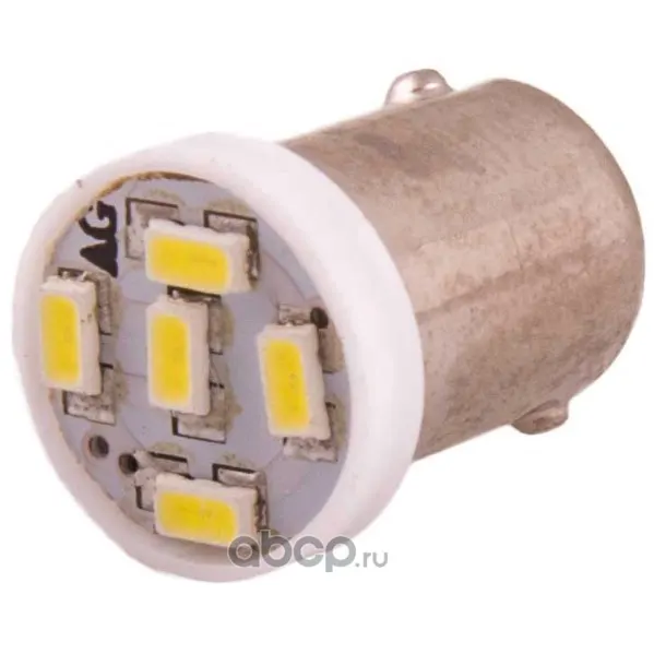 Лампа диод T8.5 (T4W) 12V 5 SMD диодов BA9S 1-конт Белая (цена за 1 шт, кратно 10 шт)
