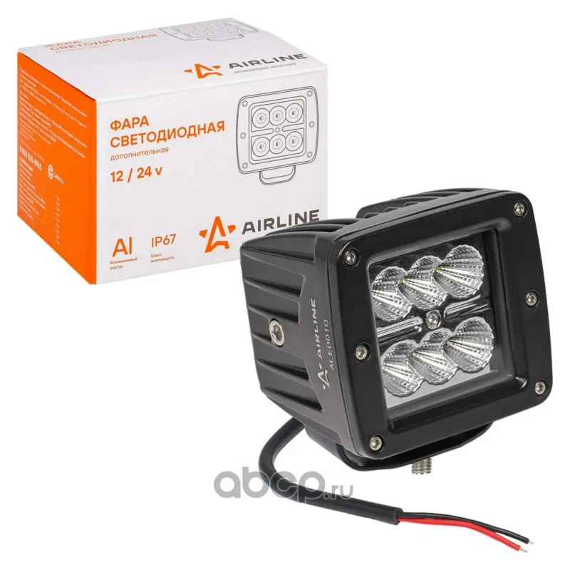Фара рассеяного света 6 LED 18W, (82х75х75) 12/24V квадратная светодиодная