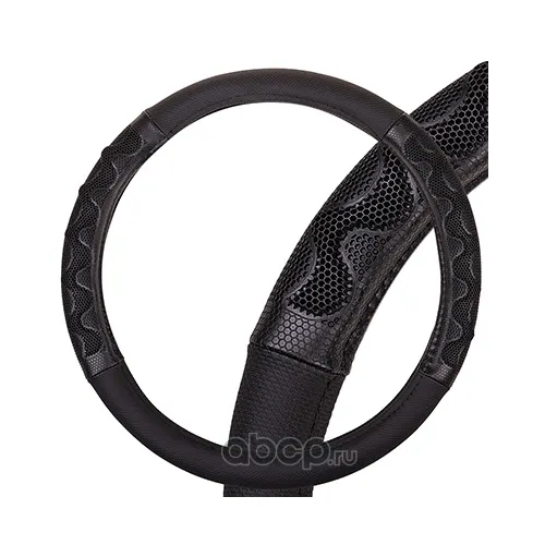 Оплетка M экокожа, Черная, Racer-2