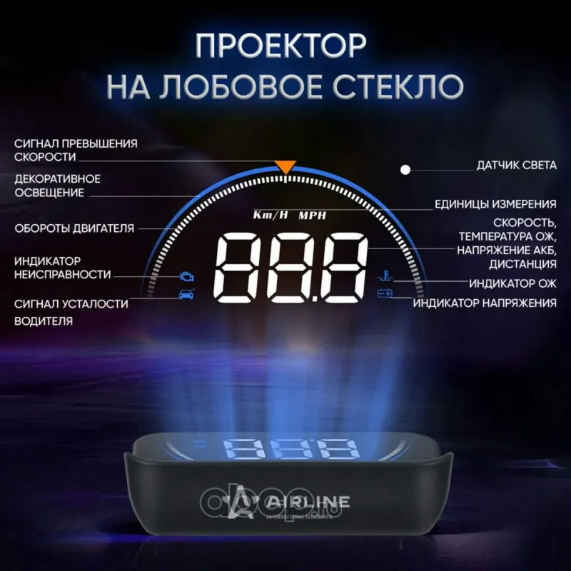 Дисплей проекционный ЦИТАДЕЛЬ на лобовое стекло на торпедо