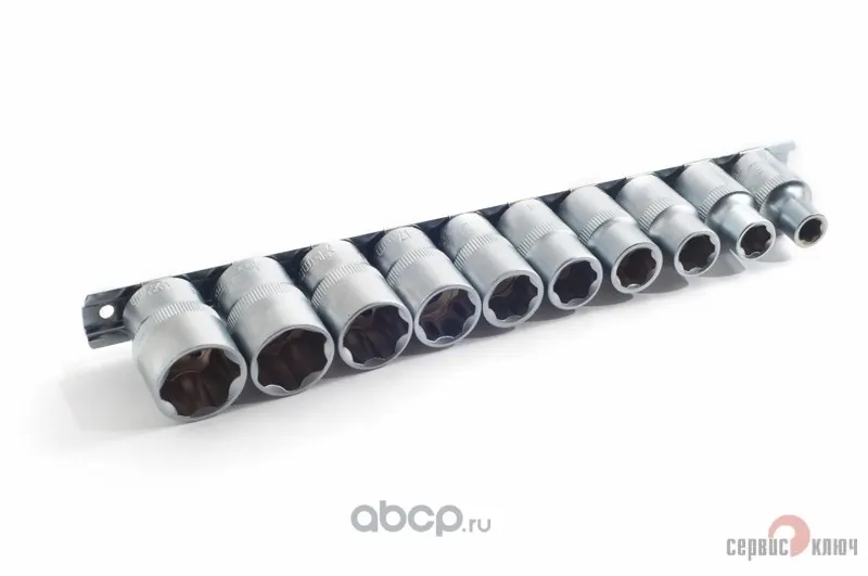 Набор головок 1/2 10 предметов (8, 10, 12, 13, 14, 15, 17, 19, 21, 22) 6 граней