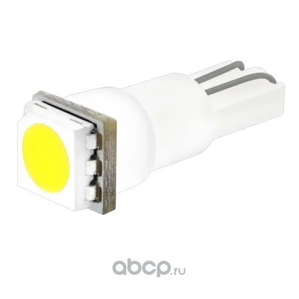 Лампа диод T5 (W1,2W) 12V 1 SMD диод 1-конт Белая Панель (цена за 1 шт, кратно 10 шт)