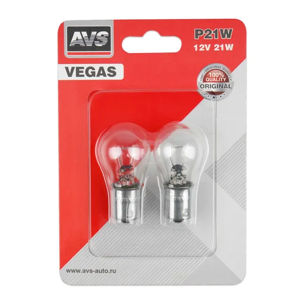 Лампа AVS Vegas в блистере 12V. P21W (BAU15s) смещ.штифт - 2 шт
