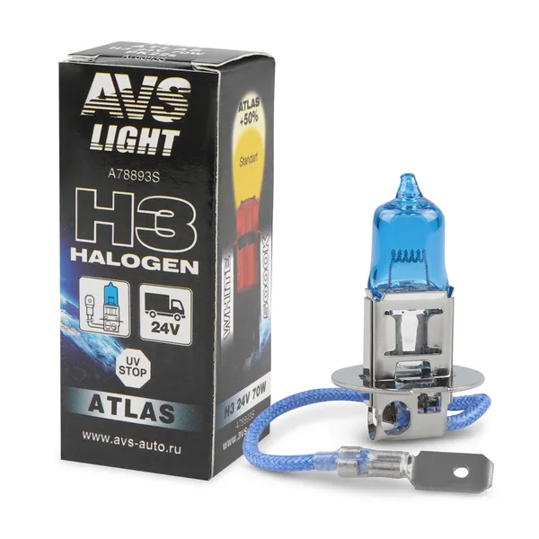 Лампа галогенная AVS ATLAS BOX /5000К/ H3.24V.70W (1 шт.)