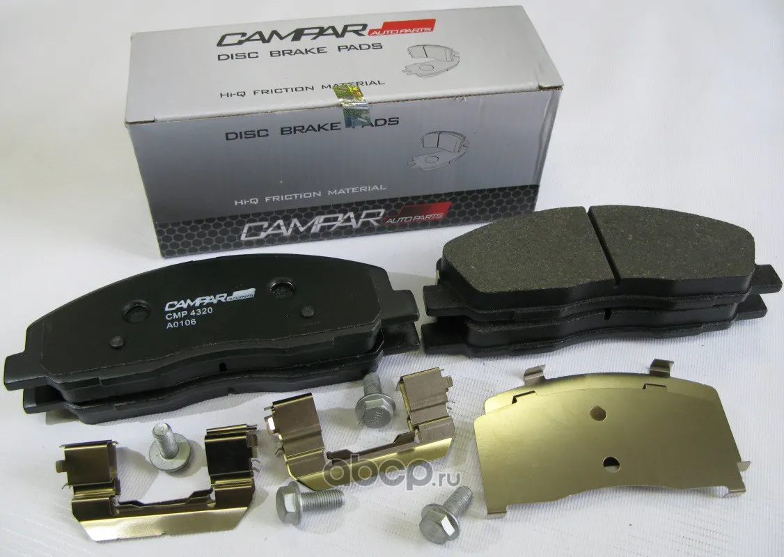 CAMPAR AUTOPARTS CMP4320 Колодки тормозные дисковые, с пластинами и аксессуарами, передние, комплект