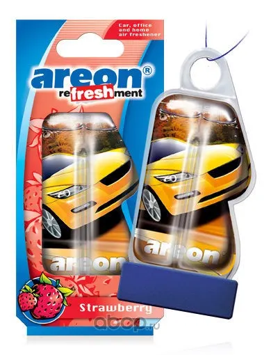 Ароматизатор воздуха подвесной гелевый AREON REFRESHMENT LIQUID " STRAWBERRY" в ассорт 24 шт