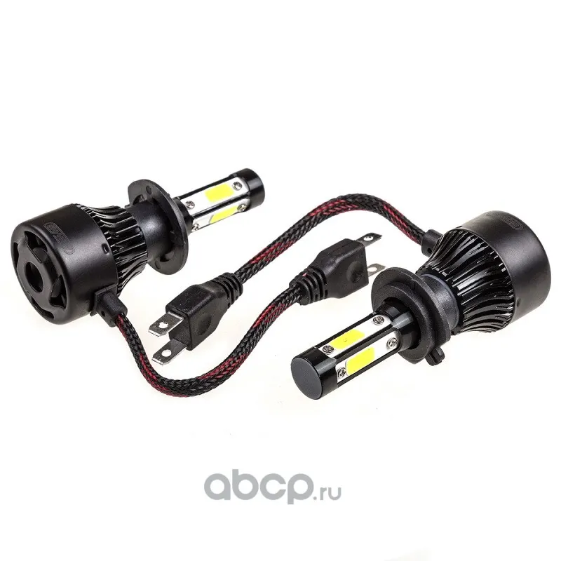 Лампа-LED (аналог ксенона) H7 (X7) 12/24V 28W 6000K 4000Lm 1-конт (к-т 2 шт) радиатор+вент